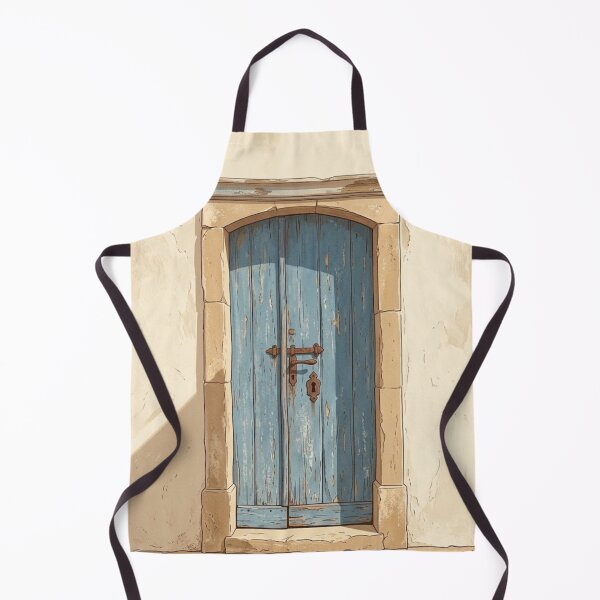 Item preview, Mediterranean Blue Door Minimalist Botanical Architecture Illustration designed and sold by Zaramodo.