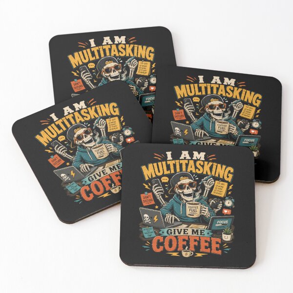 Item preview, I Am Multitasking Give Me Coffee T-Shirt – Funny Sarcastic Coffee Graphic Tee designed and sold by Artimax-Studio.