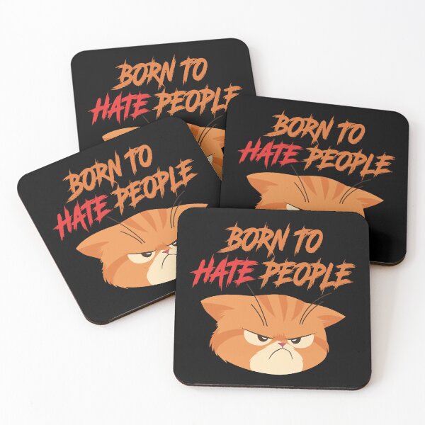 Item preview, Born to Hate People – Funny Grumpy Cat Introvert Humor 5 designed and sold by WordPlayStudio.