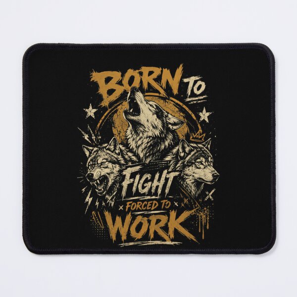 Item preview, Born To Fight Forced To Work Wolves Strength Motivation Fighter designed and sold by HumansStuck12.