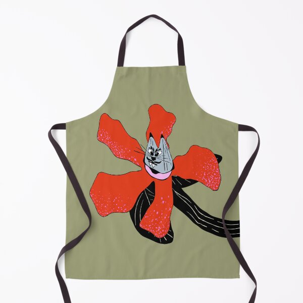 Item preview, Dark Folk Art Red Flower Vampire Cat Illustration designed and sold by adamstav-prints.