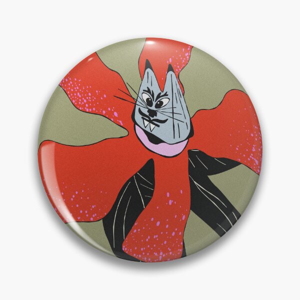 Item preview, Dark Folk Art Red Flower Vampire Cat Illustration designed and sold by adamstav-prints.