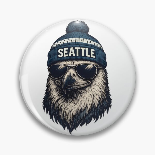 Item preview, Cool Eagle Wearing Seattle Winter Beanie Portrait designed and sold by ZacharyWh41164.