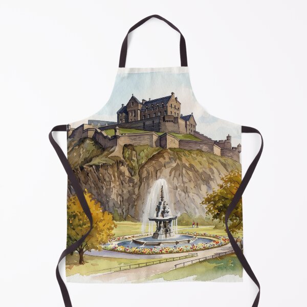 Item preview, Edinburgh Castle and Ross Fountain in Autumn Watercolour designed and sold by ArtworkNorth.