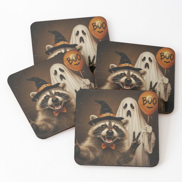 Item preview, Funny Ghost Raccoon Selfie Vintage Polaroid Halloween designed and sold by CF_VintageDesign.