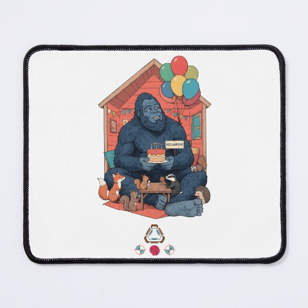 Item preview, Cozy Bigfoot Housewarming Party with Woodland Friends Graphic Art designed and sold by Whimsy Trail Co.