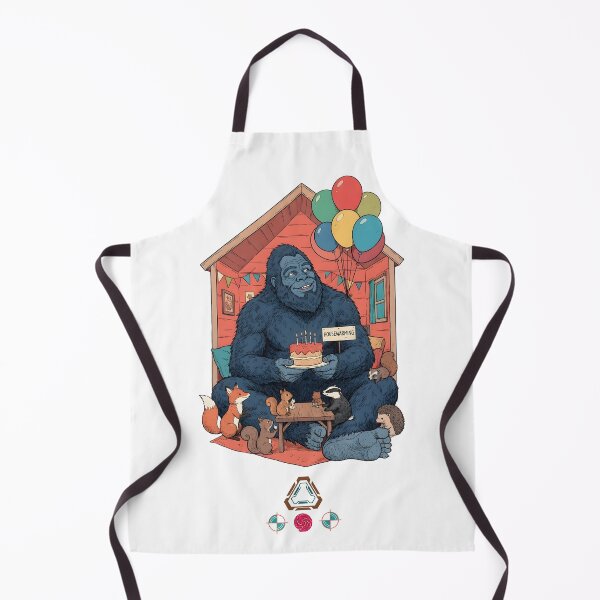 Item preview, Cozy Bigfoot Housewarming Party with Woodland Friends Graphic Art designed and sold by Whimsy Trail Co.