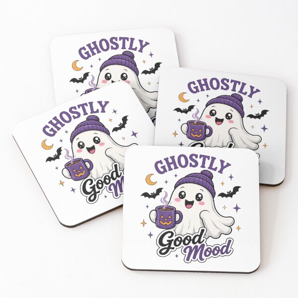 Item preview, Ghostly Good Mood – Cute Coffee Ghost Halloween Design designed and sold by SVALANART.