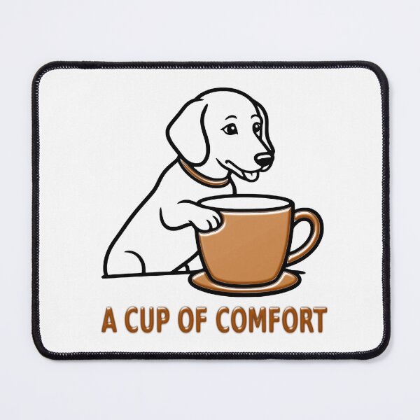 Item preview, A Cup Of Comfort Cute Dog Coffee Brown Mug Cozy Art designed and sold by The Bold Line Studio.