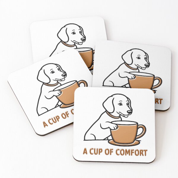 Item preview, A Cup Of Comfort Cute Dog Coffee Brown Mug Cozy Art designed and sold by The Bold Line Studio.