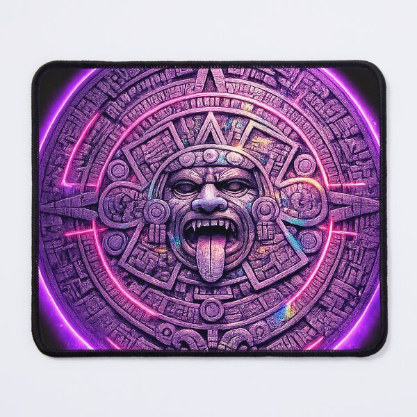 Item preview, Vaporwave Aztec Sun Stone - Neon Mesoamerican Antiquity designed and sold by A E S T H E T A T A G.