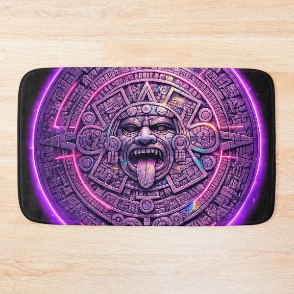 Item preview, Vaporwave Aztec Sun Stone - Neon Mesoamerican Antiquity designed and sold by A E S T H E T A T A G.