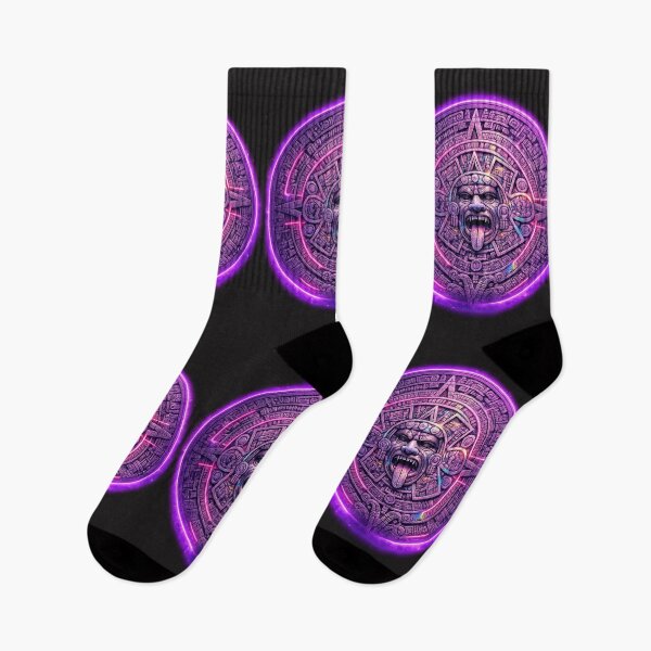 Item preview, Vaporwave Aztec Sun Stone - Neon Mesoamerican Antiquity designed and sold by A E S T H E T A T A G.
