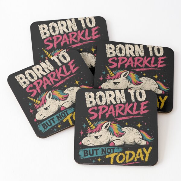 Item preview, Born To Sparkle But Not Today Grumpy Unicorn Funny Fantasy Magic Women designed and sold by RetroMini2026.