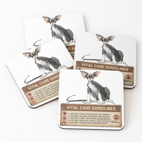 Item preview, Angry Sphynx Cat Vital Care Rules Funny Pet Owner Humor designed and sold by Sitred123.