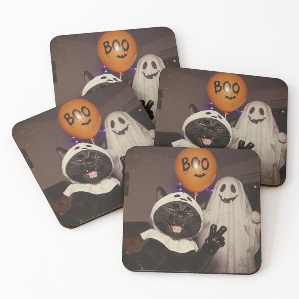 Item preview, Funny Black Cat Ghost Selfie Vintage Polaroid Halloween designed and sold by CF_VintageDesign.