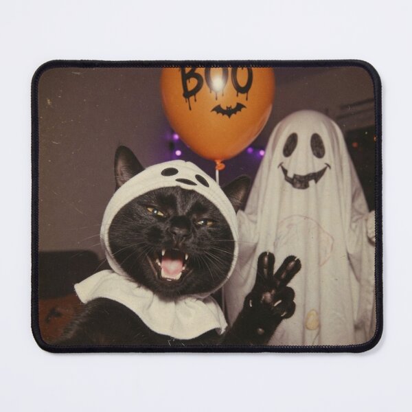 Item preview, Funny Black Cat Ghost Selfie Vintage Polaroid Halloween designed and sold by CF_VintageDesign.