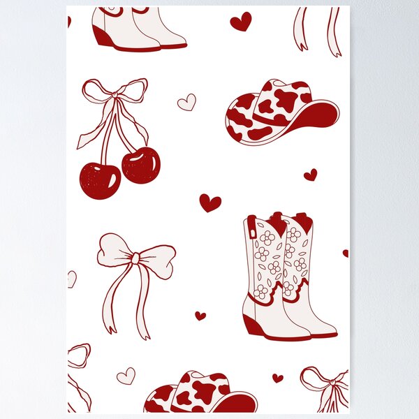 Item preview, Disco Cowgirl Pack. Pink cowboy boot, cherry, bows and cowgirl hat.  designed and sold by CoCoArt-Ua.