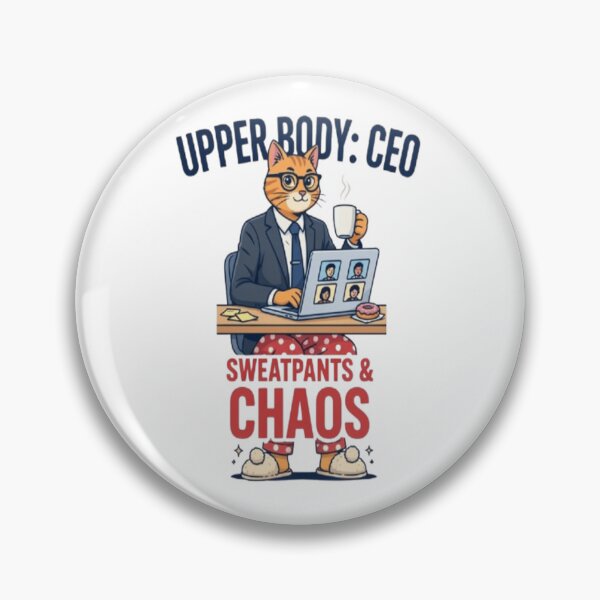 Item preview, ​Upper Body CEO Lower Body Sweatpants Chaos Funny WFH Cat designed and sold by Petpixy.