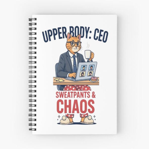 Item preview, ​Upper Body CEO Lower Body Sweatpants Chaos Funny WFH Cat designed and sold by Petpixy.