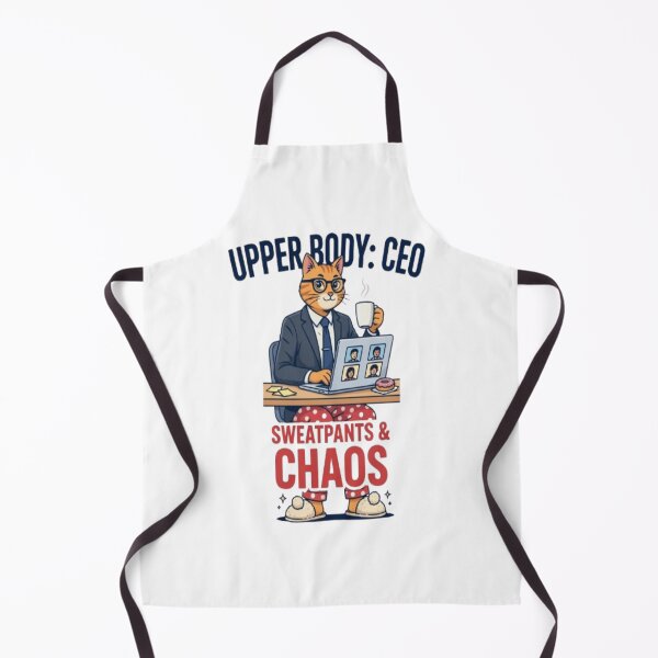 Item preview, Upper Body CEO Lower Body Sweatpants Chaos Funny WFH Cat designed and sold by Petpixy.