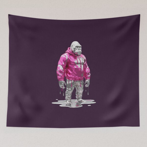 Item preview, Liquid Metallic Chrome Melting Hypebeast Gorilla Hoodie designed and sold by DripCultureLab.