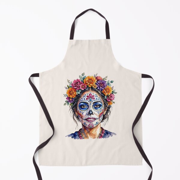 Item preview, Dia de los Muertos Sugar Skull Woman with Colorful Floral Crown designed and sold by SweetLilith.
