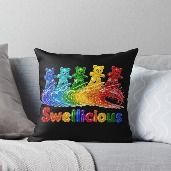 Item preview, Epic Crystal Gummy Bears Surfing A Sparkling Rainbow Wave designed and sold by ArtisticDesignsbyLinda.