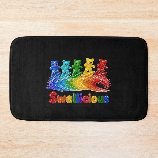 Item preview, Epic Crystal Gummy Bears Surfing A Sparkling Rainbow Wave designed and sold by ArtisticDesignsbyLinda.