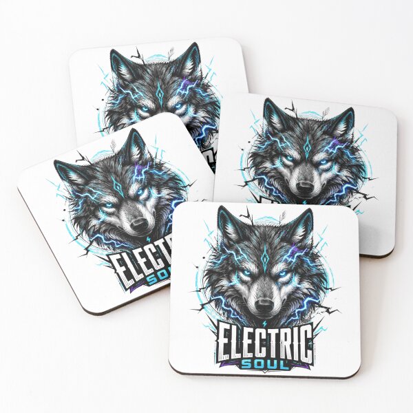 Item preview, Electric Soul Wolf – Futuristic Wolf Streetwear designed and sold by Brain shot.