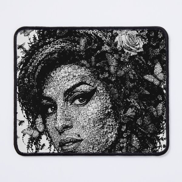 Item preview, Floral Beehive Soul Icon Black and White Mosaic Art designed and sold by Hen-C-Art.