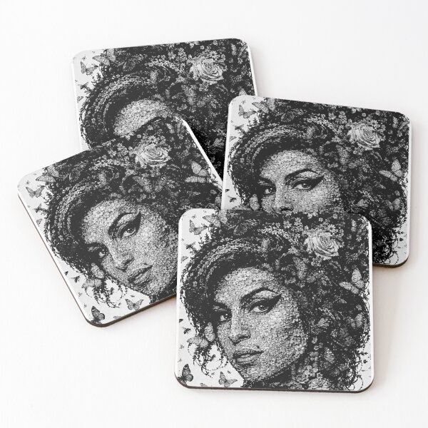 Item preview, Floral Beehive Soul Icon Black and White Mosaic Art designed and sold by Hen-C-Art.