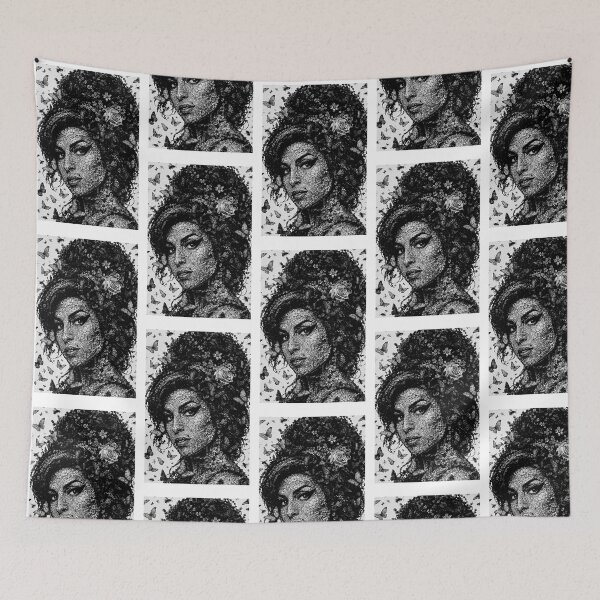 Item preview, Floral Beehive Soul Icon Black and White Mosaic Art designed and sold by Hen-C-Art.