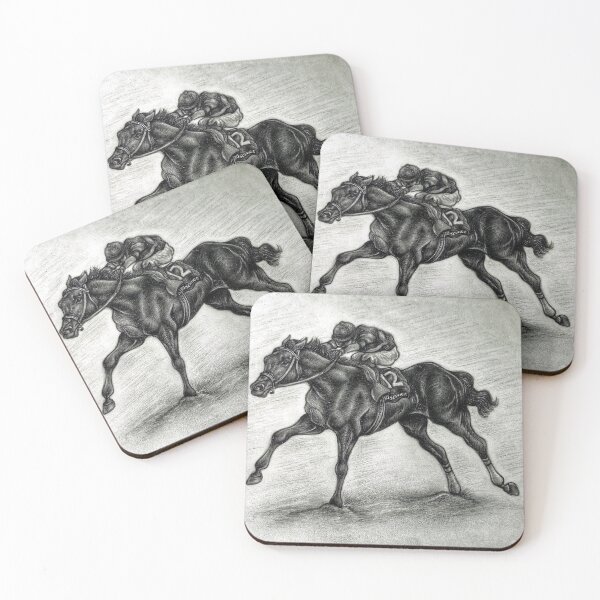 Item preview, Senor Buscador racehorse - with background designed and sold by Carmen Jimenez.
