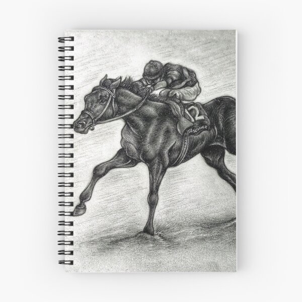 Item preview, Senor Buscador racehorse - with background designed and sold by Carmen Jimenez.