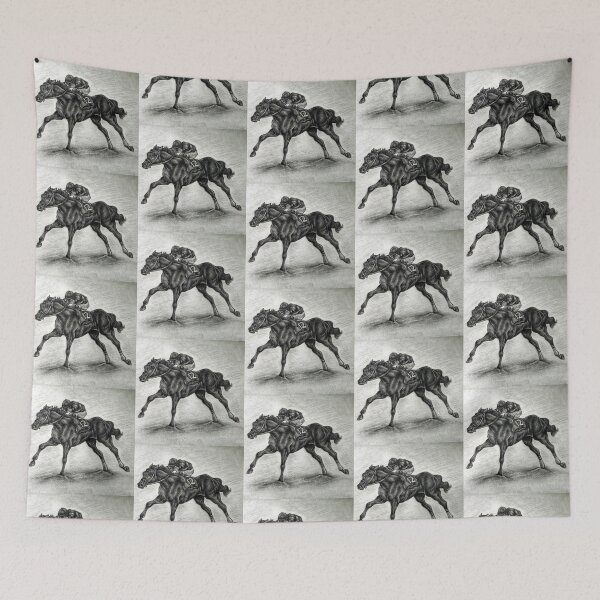 Item preview, Senor Buscador racehorse - with background designed and sold by Carmen Jimenez.