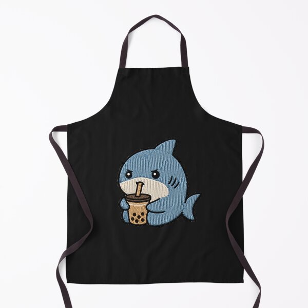 Item preview, Cute Shark Drinking Bubble Tea Kawaii Embroidery Patch designed and sold by ColorSplash123.