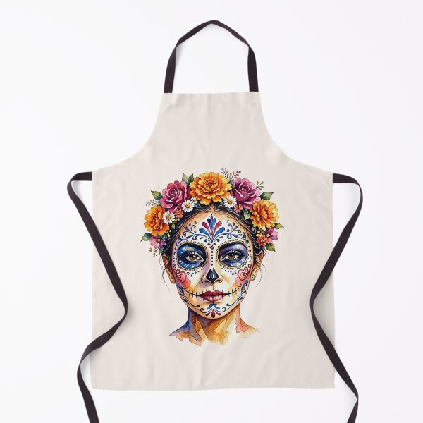 Item preview, Dia de los Muertos Sugar Skull Woman with Colorful Floral Crown designed and sold by SweetLilith.