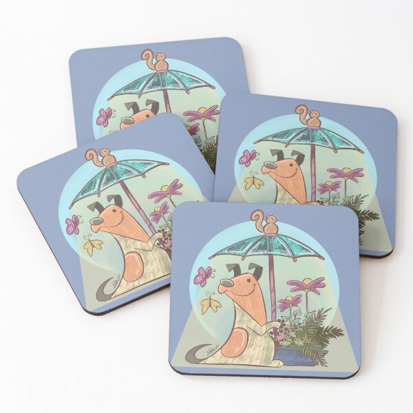 Item preview, Smiling dog with light umbrella designed and sold by Konopikyu.