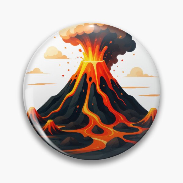 Item preview, Stylized Volcano Eruption with Glowing Lava River designed and sold by RiderSpoon.