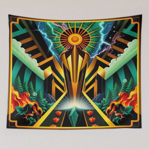 Item preview, ArtDeco monument with cosmic energy glow designed and sold by FotoworldEdel.