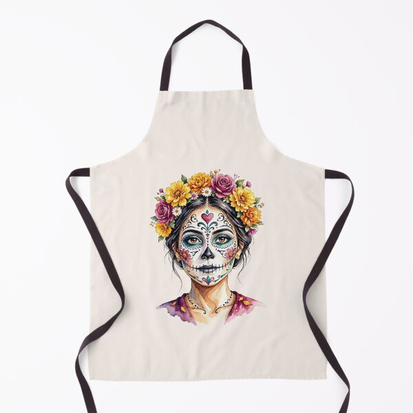 Item preview, Dia de los Muertos Sugar Skull Woman with Colorful Floral Crown designed and sold by SweetLilith.