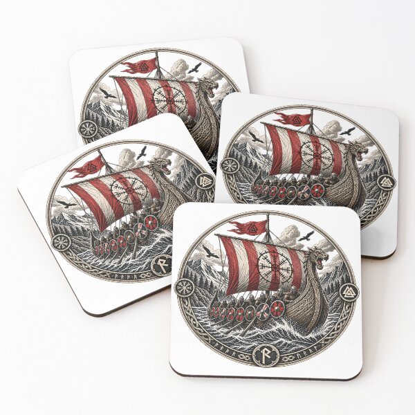Item preview, Viking Longship Norse Adventure Emblem designed and sold by CreativeMindsetLab.
