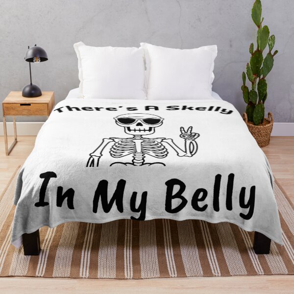 Item preview, there's a skelly in my belly Funny Skeleton Meme designed and sold by AMCreatix.