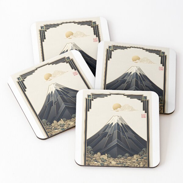 Item preview, Mount Fuji Lake – Japan Art Deco Poster designed and sold by JAPANCE STUDIO.