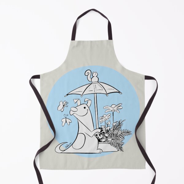 Item preview, Smiling dog in soft colors with light umbrella designed and sold by Konopikyu.