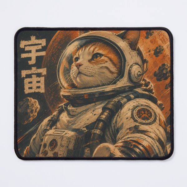 Item preview, Space Cat Astronaut Japan Kanji designed and sold by RetroOddity.