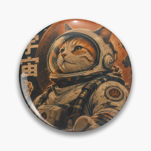 Item preview, Space Cat Astronaut Japan Kanji designed and sold by RetroOddity.