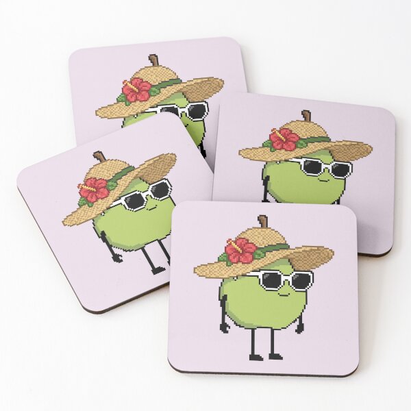 Item preview, European pear Pixel with a Straw Hat (GN) designed and sold by White Rim Mates.