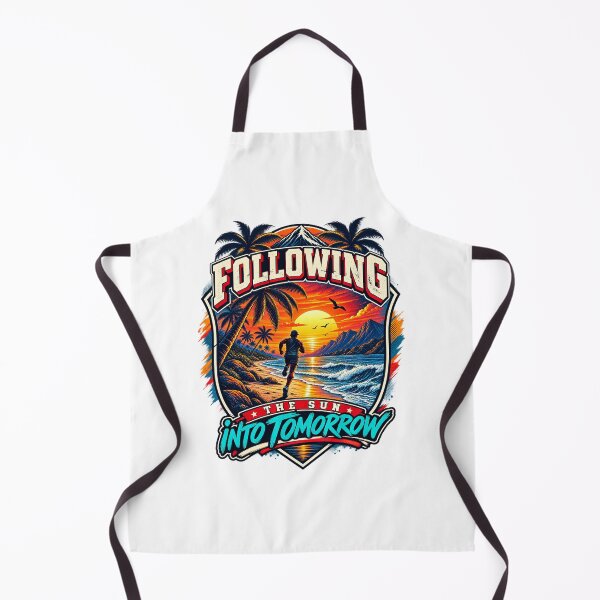 Item preview, Following the Sun – Into Tomorrow | Retro Running Beach Sportswear Emblem designed and sold by ZayCreates.